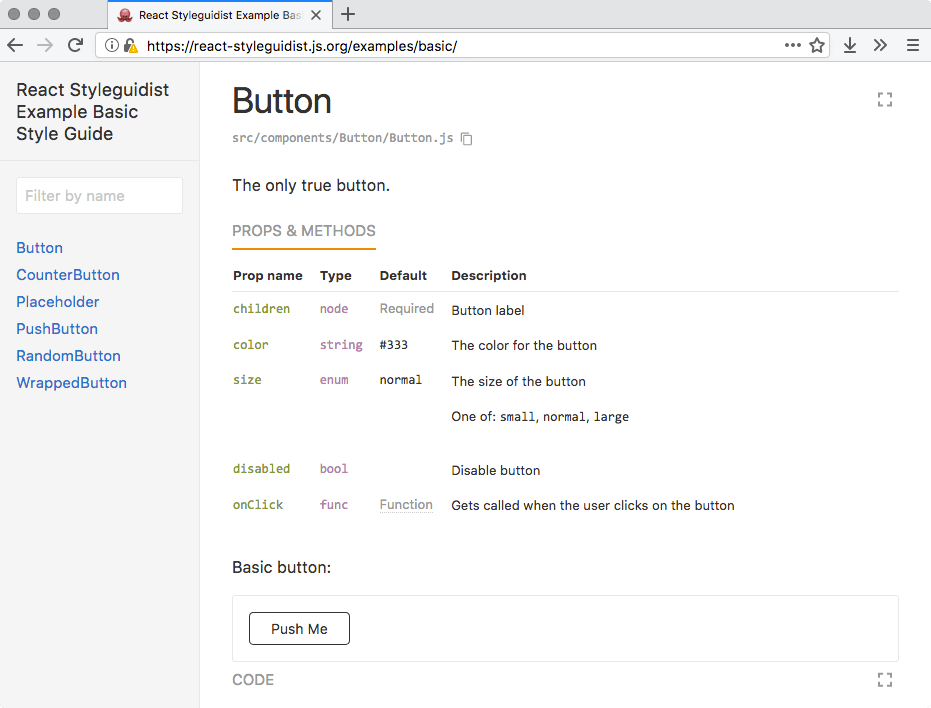 React Styleguidist