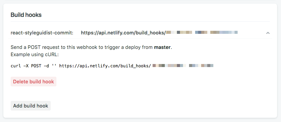 Netlify build hook